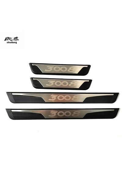 Choice 4Pcs/lot ABS Stainless Steel Auto Door Sill Pedal Scuff Plate Cover for 2016-2019 Peugeot 3008 Ca...
