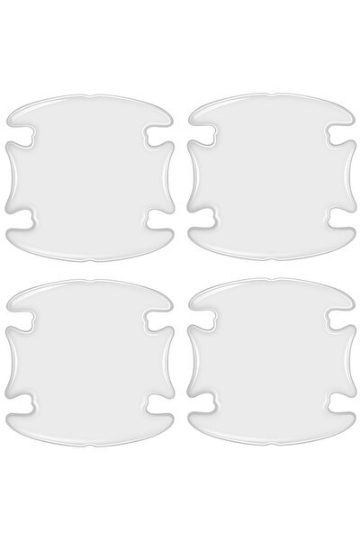 Choice 4 قطع شفافة 4 قطع مقبض باب السيارة وعاء حماية من الخدوش ملصق فضي من أل...