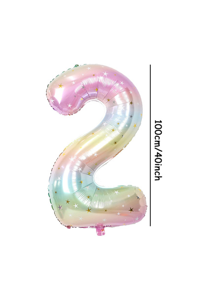 Choice بالونات ورقية رقمية مقاس 40 بوصة على شكل رقم 2 من قطعة واحدة مقاس 40 ب...