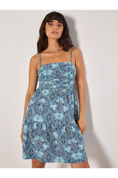 Apricot Batik Kachel Cami Kleid