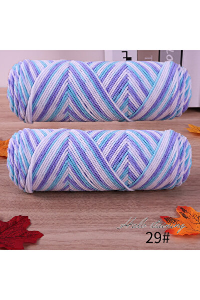 Choice 29 أزرق وأبيض 2 قطعة من خيوط الصوف الملونة المكونة من 5 خيوط من القطن ...