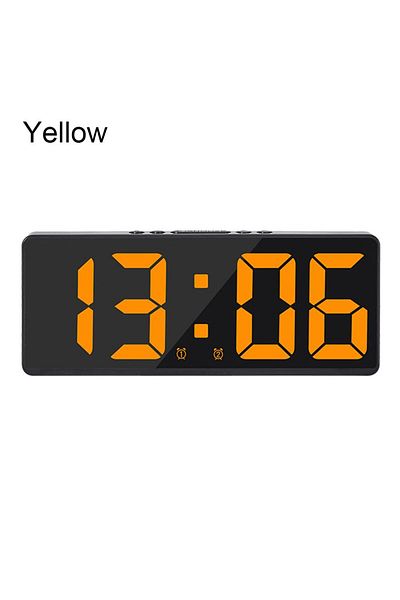 Choice Yellow LED Digital Electronic Clock Backlight Large Number Alarm Clock Temperature Calendar Bedside