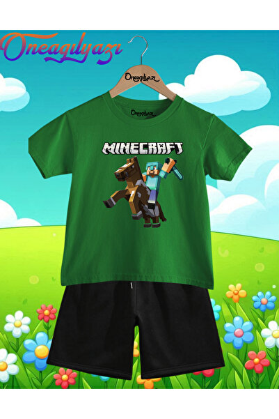 oneagılyazı Štampano Oversize kroj Dječje šortseve T-shirt set