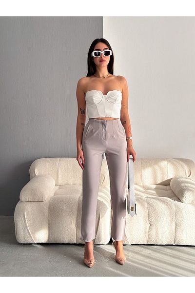 Winmoda34 Women's Pencil Carrot Fabric Pants