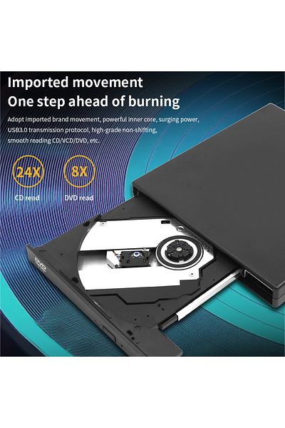 TISHRIC قارئ أقراص CD/DVD خارجي بمنفذ USB محرك أقراص CD/DVD محرك أقراص خارجي بمنفذ USB 2.0 محرك أقراص CD-ROM محرك أقراص DVD-ROM بصري...