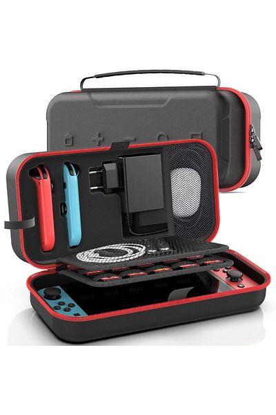 Choice Red-for EU Plug OIVO Large Storage Bag for Switch Portable Carrying Protectiv Case Anti-Scratch Wate