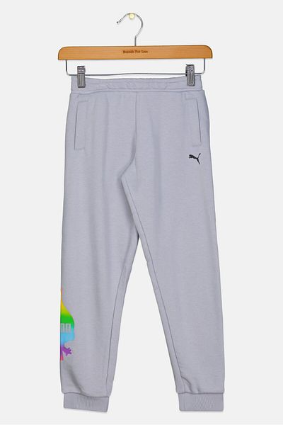 Puma بنطال رياضي رياضي للأولاد من ترولز كيدز، رمادي