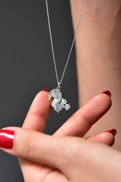 Papatya Silver 925 Ayar Gümüş Rodyum Kaplama Kristal Kesim Fındık Kurdu Sinca...