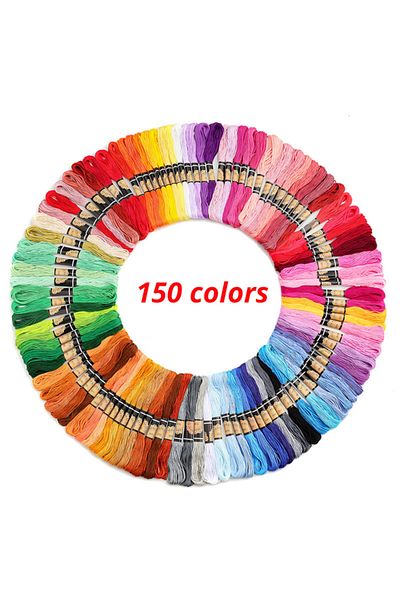 Choice 6 Strands Without Side 150 Color 50/100/150/200/447Pcs Multicolor Embroidery Thread Cross Stitch Flo