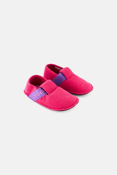 Crocs Kids Girl Faux Fur Slip On Homewear Slippers, Pink