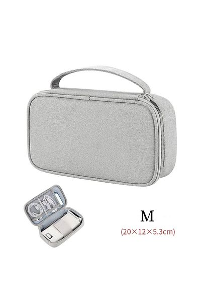 Choice Grey M Large Size Travel Cable Organizer Bag Storage Pouch Carry Case Portable Waterproof Storage Ba