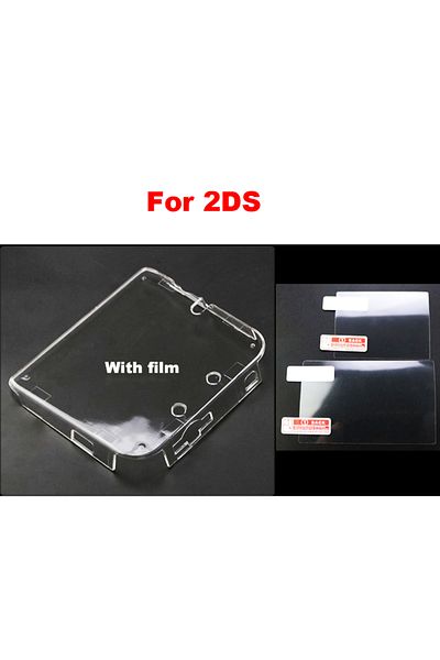 Choice 1 case 1 set film 1piece Clear Crystal Protective Case Cover Hard Shell Skin for 2DS + Anti Dust Fil