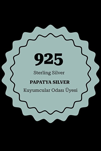 Papatya Silver 925 Ayar Gümüş Rodyum Kaplama Aqua Marine Doğal Taşlı Küpe