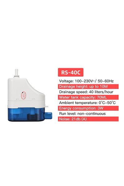 buyready RS-40C 220V 24L/H 40L/H Automatic Ultra-quiet Condensate Pump RS-24C/40C Condensate Lift Pumps 1-3P
