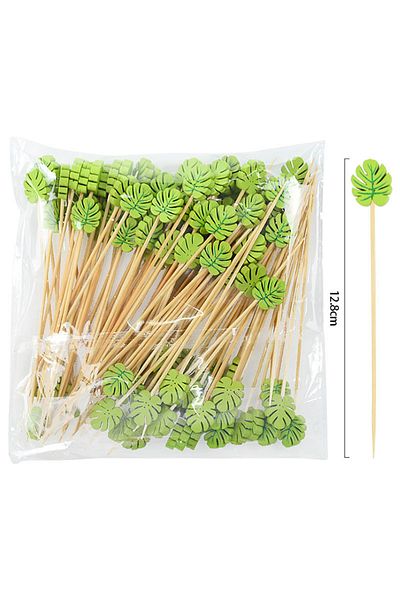 Choice B04 100pcs Disposable Bamboo Skewer Hawaiian Flamingo Pearl Cocktail Picks Buffet Food Fruit Forks F