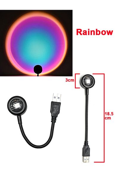 Choice Mini Rainbow USB Sunset Light LED Rainbow Neon Night Lamp Sunset Projector Self Photography Light Wa
