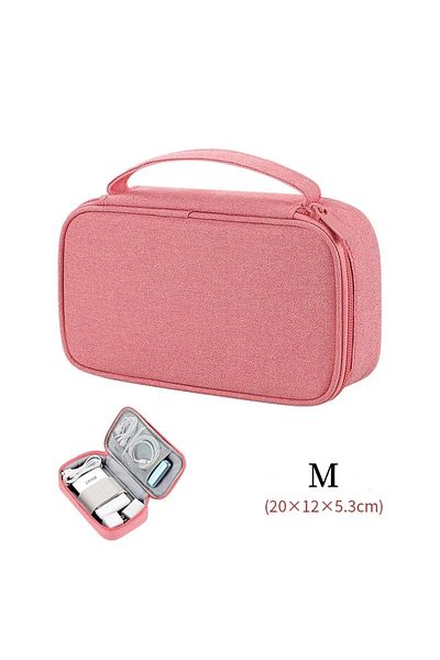 Choice Pink M Large Size Travel Cable Organizer Bag Storage Pouch Carry Case Portable Waterproof Storage Ba