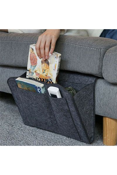 Choice black Felt Bedside Storage Bag Organizer Bed Desk Bag Sofa TV Remote Control Hanging Caddy Couch Sto