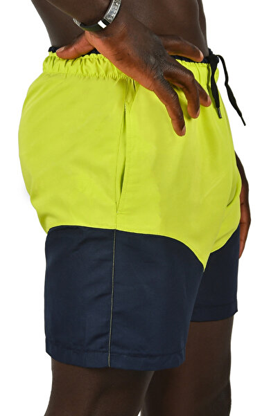 Rizz up Erkek Açık Yeşil Hızlı Kuruyan Micro Polyester File Astarlı Kısa Deniz Şortu 2403000