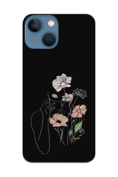 frondcase حافظة هاتف آي فون 13 ميني ميني نسائي زهرة سوداء