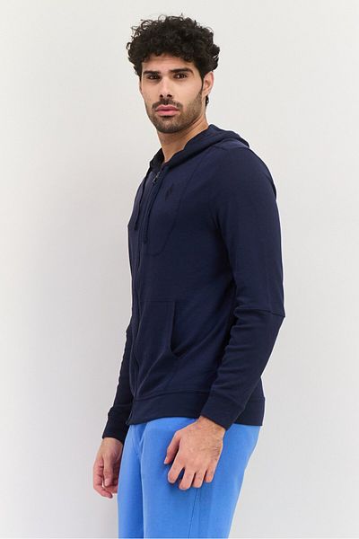 SKECHERS Men Sportswear Fit Long Sleeves Outdoor Hoodie, Navy