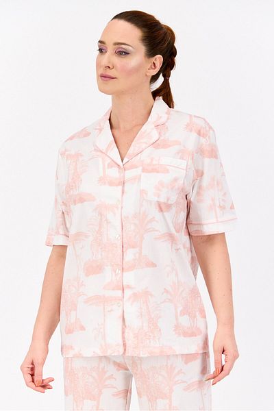 Marilyn Monroe Women 2 Pcs All Over Print Top And Bottom Pajama Sets, Light Pink/white