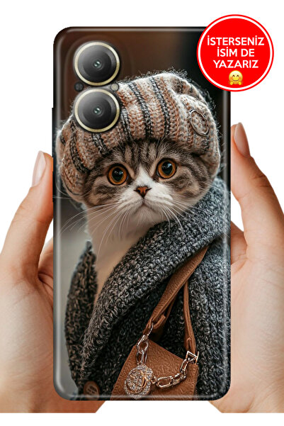 realme 12 Lite Kılıf Desenli Baskılı Kamera Korumalı Silikon Parisli Kedi