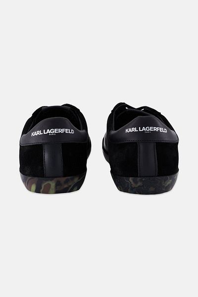 Karl Lagerfeld Men Camo Brand Logo Lace Up Casual Sneakers, Black