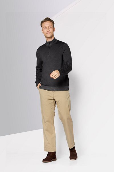 Michael Kors Men Mock Neck Knitted Sweater, Dark Grey