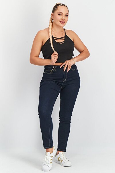 Michael Kors Women Regular Fit Solid Stretchable Jeans, Navy Blue