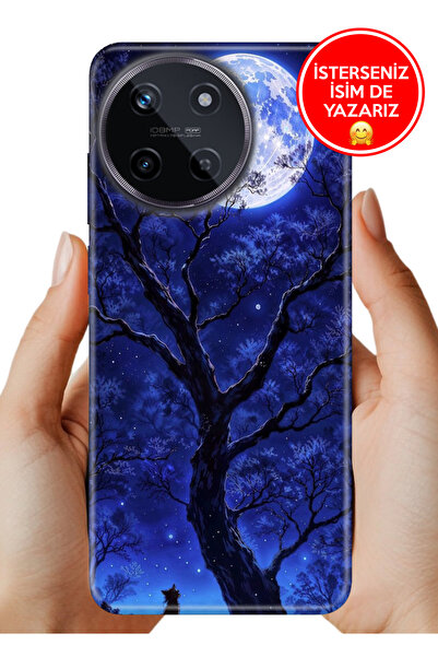 realme 11 4G Kılıf Kamera Korumalı Full Desen Arka Silikon Korkutan Dolunay