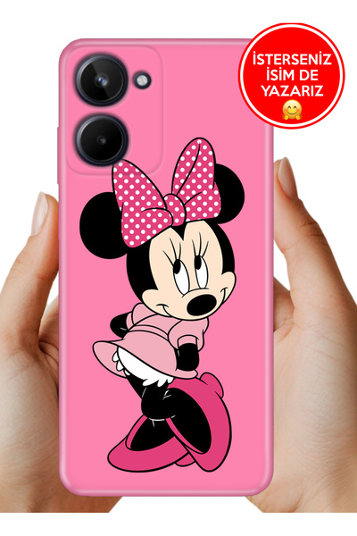 realme 10 4g Kılıf Desenli Baskılı Kamera Korumalı Silikon Utangaç Minnie