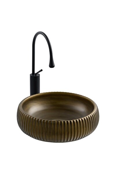 LENA TEZGAHÜSTÜ LAVABO (HAKİ YEŞİL) E-4161C