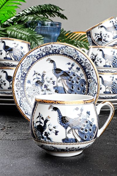 Porselen Diyarı Fine Porcelain Geisha Chubby Set of 6 Coffee Cups