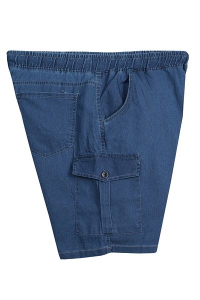 tambattal Large Size Lycra Denim Shorts with Cargo Pockets