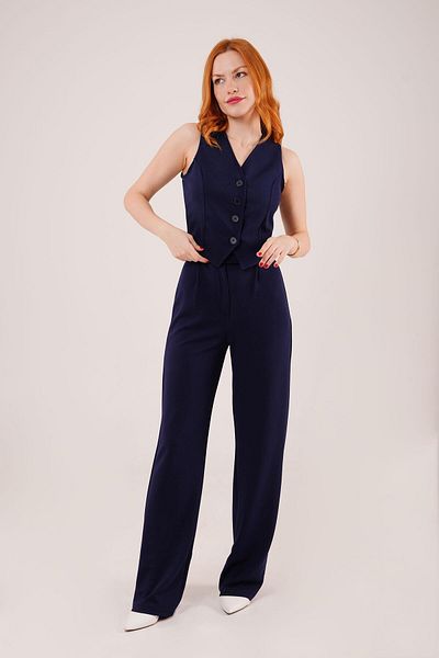 MRA Fashion Buttoned Navy Blue Vest