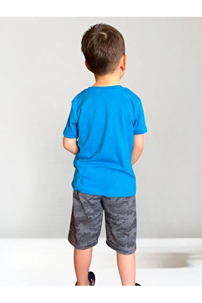 patriko tekstil Boy's Camouflage Dinosaur Printed Shorts Tshirt Bottom Top Set