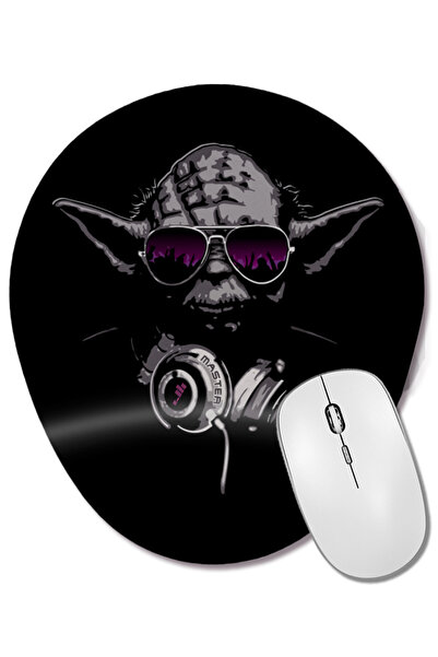 BASKI DÜNYASI Mouse Pad oval Dj Yoda Star Wars cu suport pentru încheietura mâinii