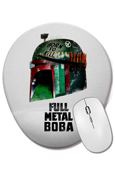 BASKI DÜNYASI Mouse Pad oval Boba Fett Full Metal cu suport pentru încheietura mâinii