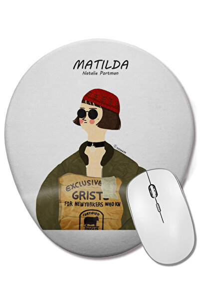 BASKI DÜNYASI Leon și Mathilda 01 Mouse Pad oval cu suport pentru încheietura...