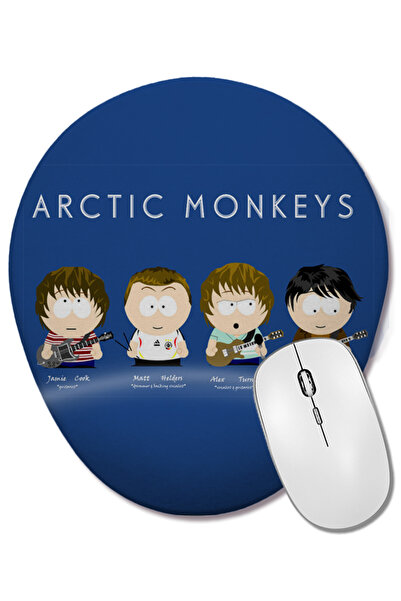 BASKI DÜNYASI Mouse Pad oval Arctic Monkeys cu suport pentru încheietura mâinii