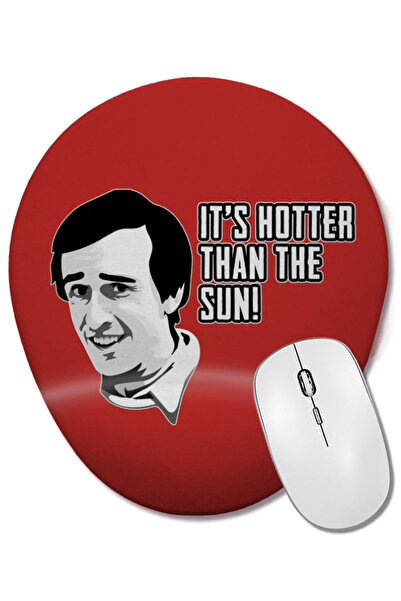 BASKI DÜNYASI Mouse Pad oval cu suport pentru încheietura mâinii cu citat de Alan Partridge Hotter Than The Sun