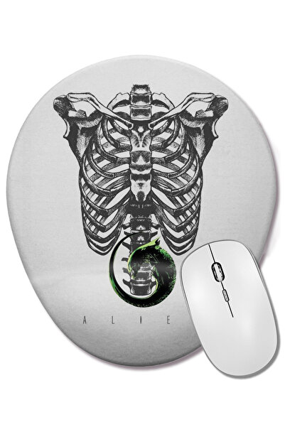 BASKI DÜNYASI Mouse Pad oval cu suport pentru încheietura mâinii Alien