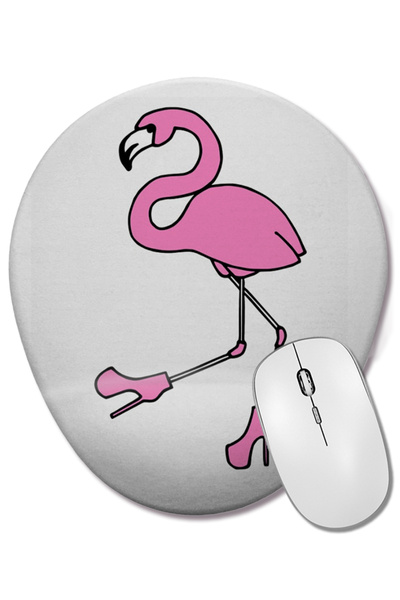 BASKI DÜNYASI Αστείο οβάλ ποντίκι με στήριγμα καρπού σε σχήμα φλαμίνγκο