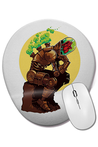 BASKI DÜNYASI Thinker Oval Mouse Pad με στήριγμα καρπού