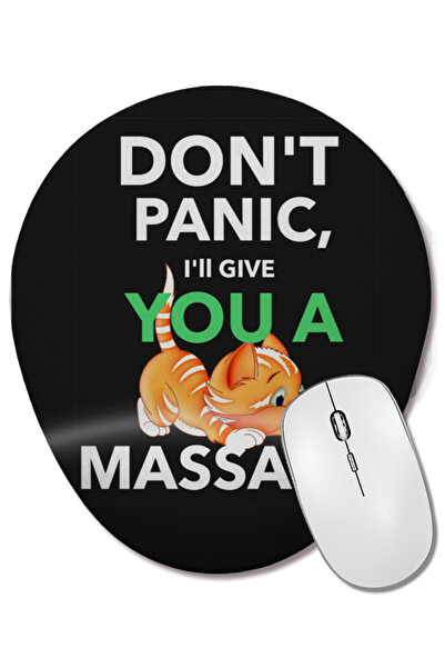 BASKI DÜNYASI Catshirt Don't Panic Cats Οβάλ ποντίκι με υποστήριξη καρπού