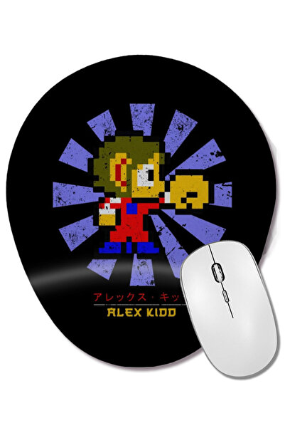 BASKI DÜNYASI Mouse Pad oval retro japonez Alex Kidd cu suport pentru încheie...