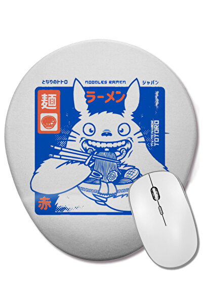 BASKI DÜNYASI Mouse Pad oval Totoro Ramen cu suport pentru încheietura mâinii