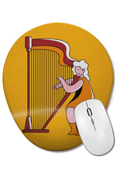 BASKI DÜNYASI Mouse Pad oval cu suport pentru încheietura mâinii, cu artă muz...