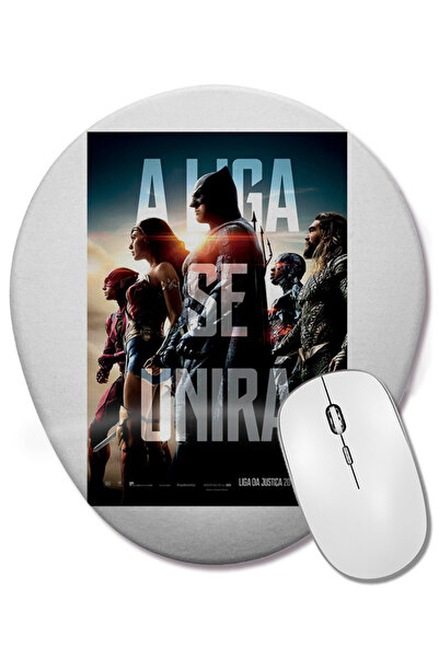 BASKI DÜNYASI Mouse Pad oval Liga da Justiça 04 cu suport pentru încheietura mâinii